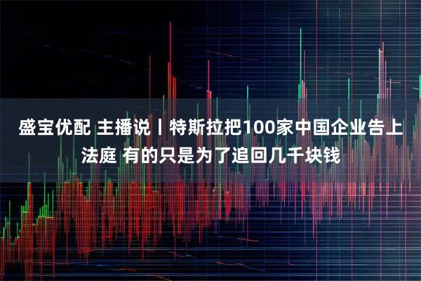 盛宝优配 主播说丨特斯拉把100家中国企业告上法庭 有的只是为了追回几千块钱